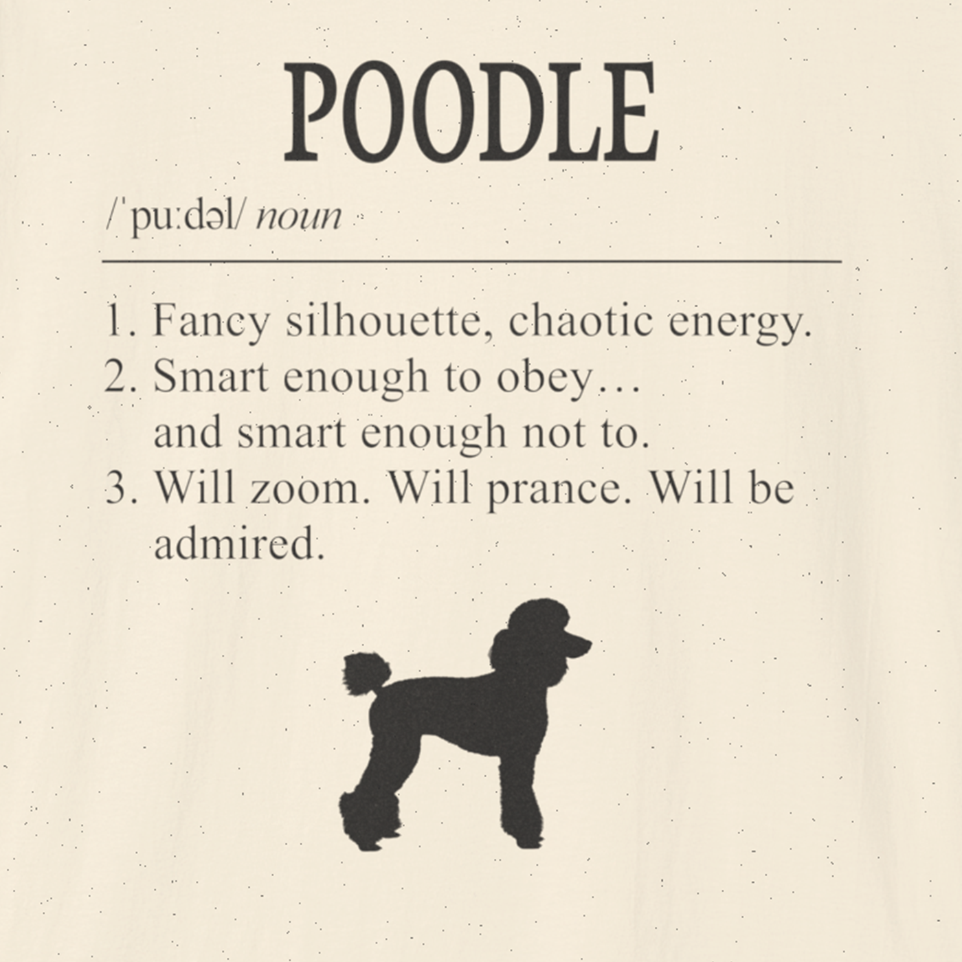 Poodle Definition T-Shirt Dictionary Dogs Collection