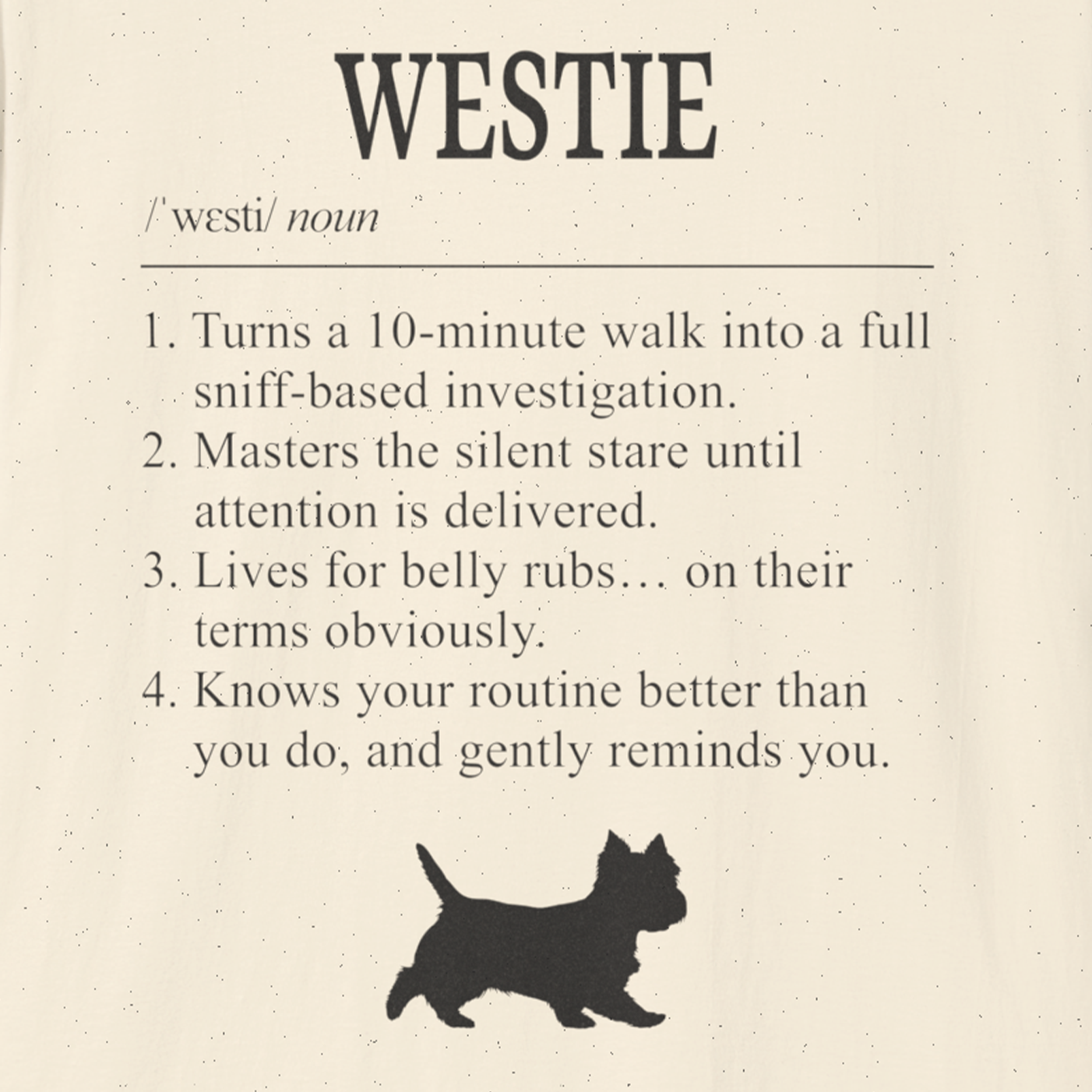 Westie Definition T-Shirt Dictionary Dogs Collection