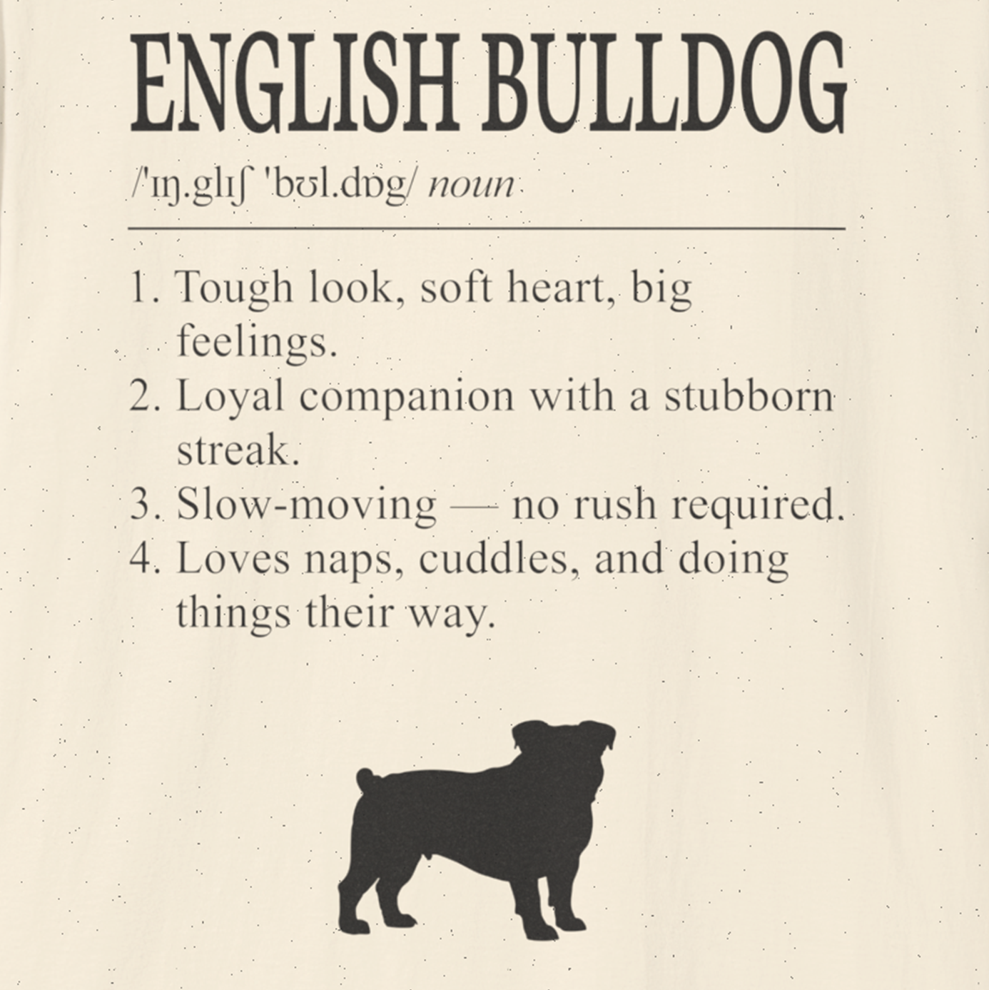 English Bulldog Definition T-Shirt Dictionary Dogs Collection