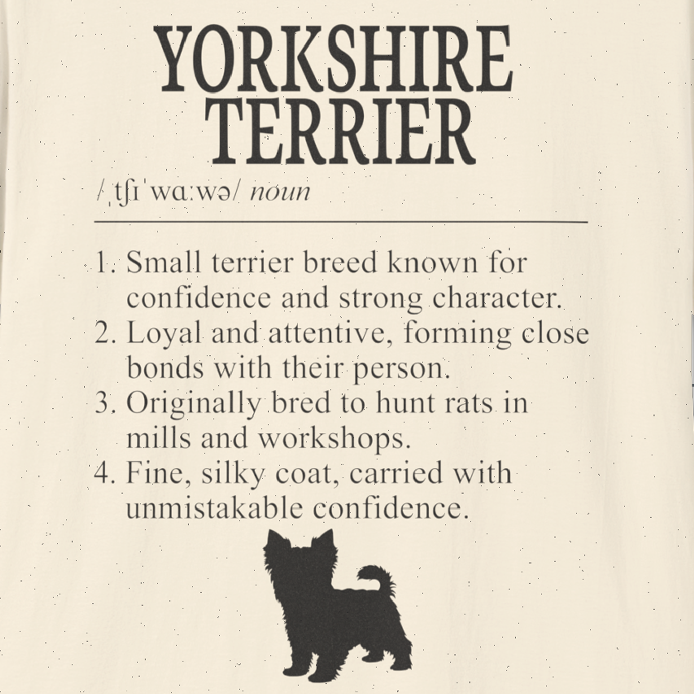 Yorkshire Terrier Definition T-Shirt Dictionary Dogs Collection