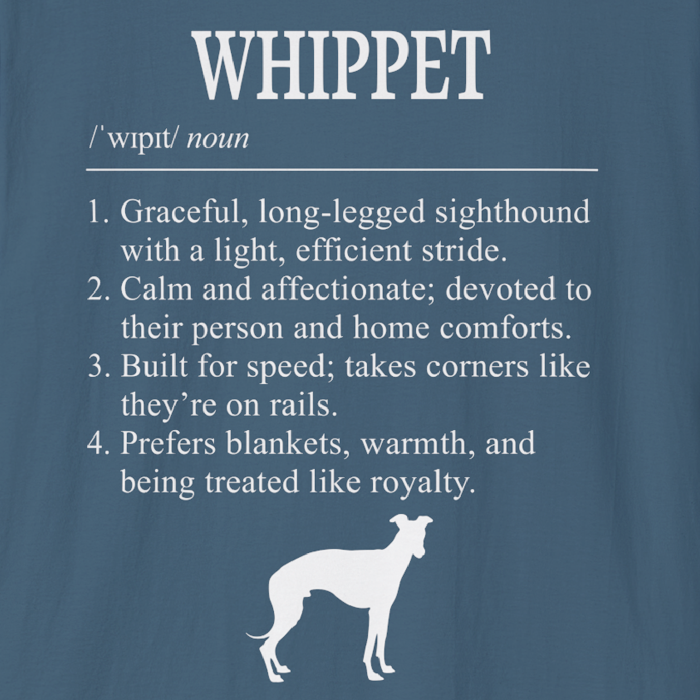 Whippet Definition T-Shirt Dictionary Dogs Collection
