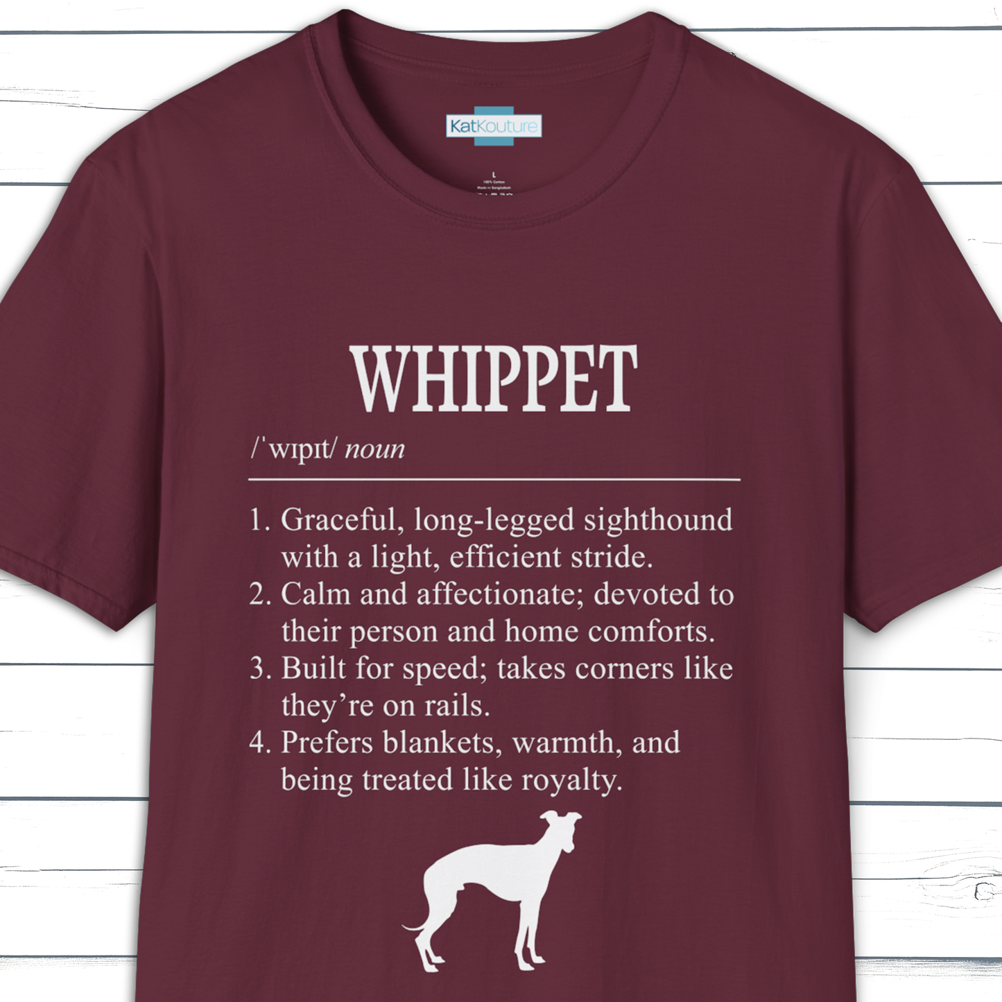 Whippet Definition T-Shirt Dictionary Dogs Collection
