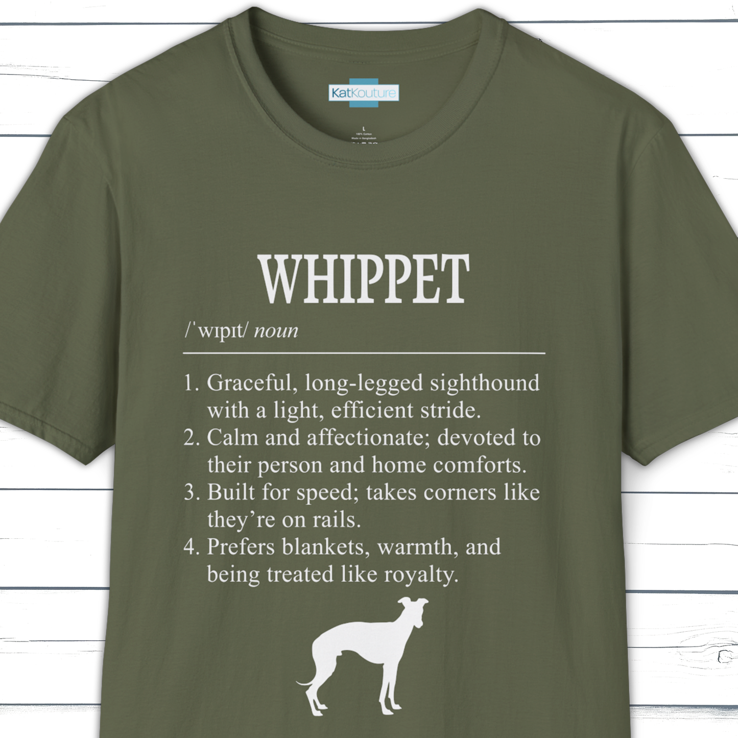 Whippet Definition T-Shirt Dictionary Dogs Collection