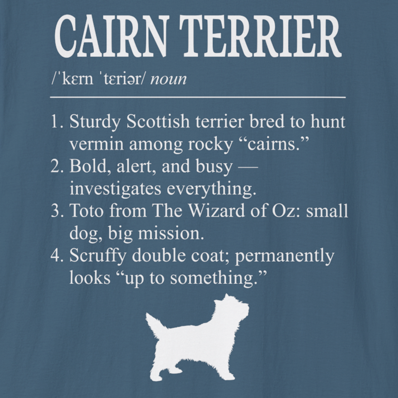 Cairn Terrier Definition T-Shirt Dictionary Dogs Collection