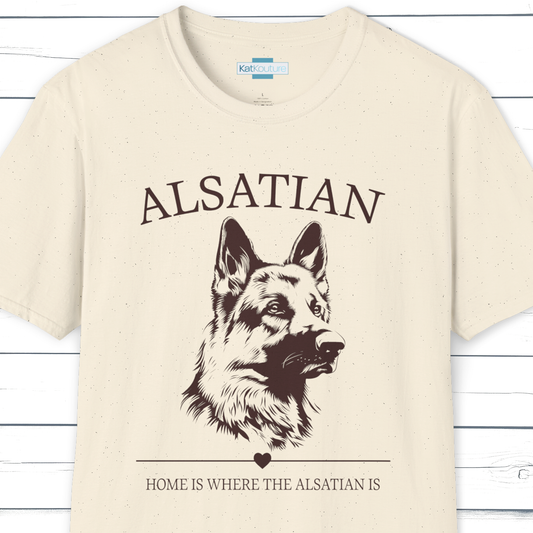 Alsatian T-Shirt – Home Is Where The Alsatian Is