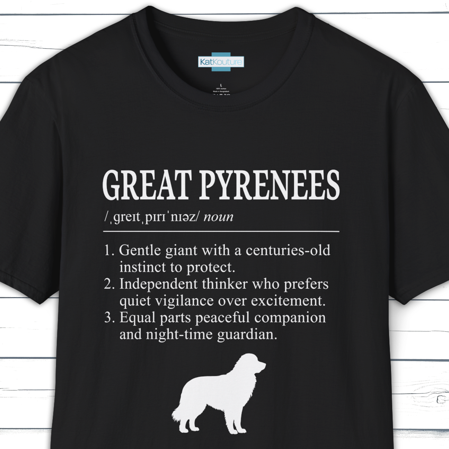 Great Pyrenees Definition T-Shirt Dictionary Dogs Collection