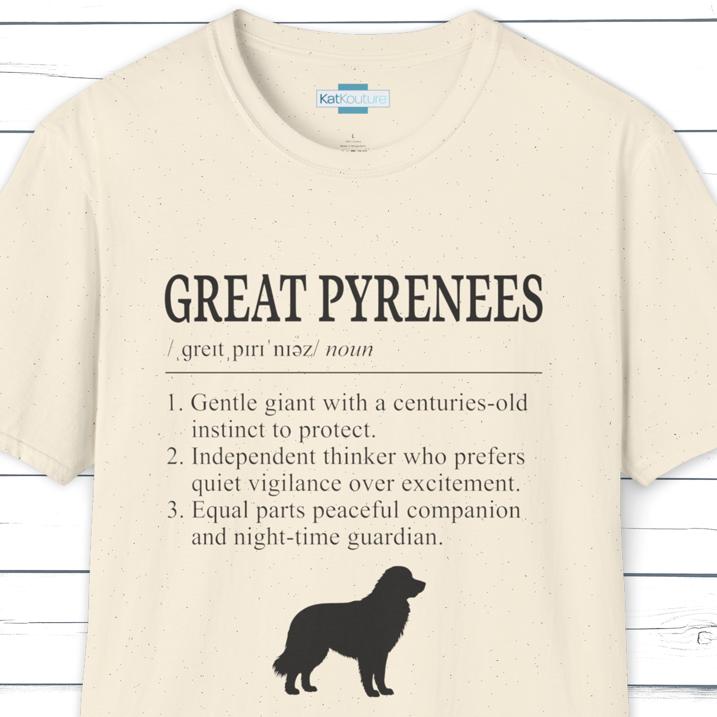 Great Pyrenees Definition T-Shirt Dictionary Dogs Collection