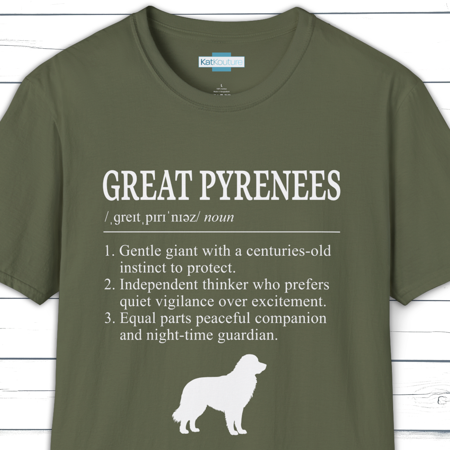 Great Pyrenees Definition T-Shirt Dictionary Dogs Collection