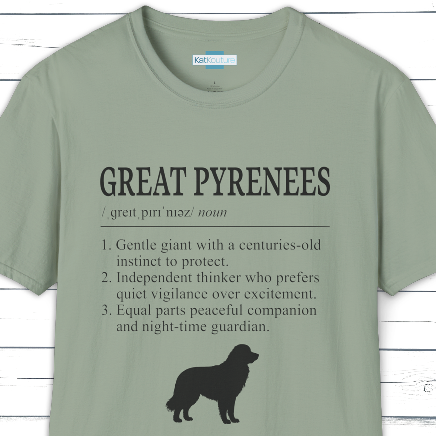 Great Pyrenees Definition T-Shirt Dictionary Dogs Collection