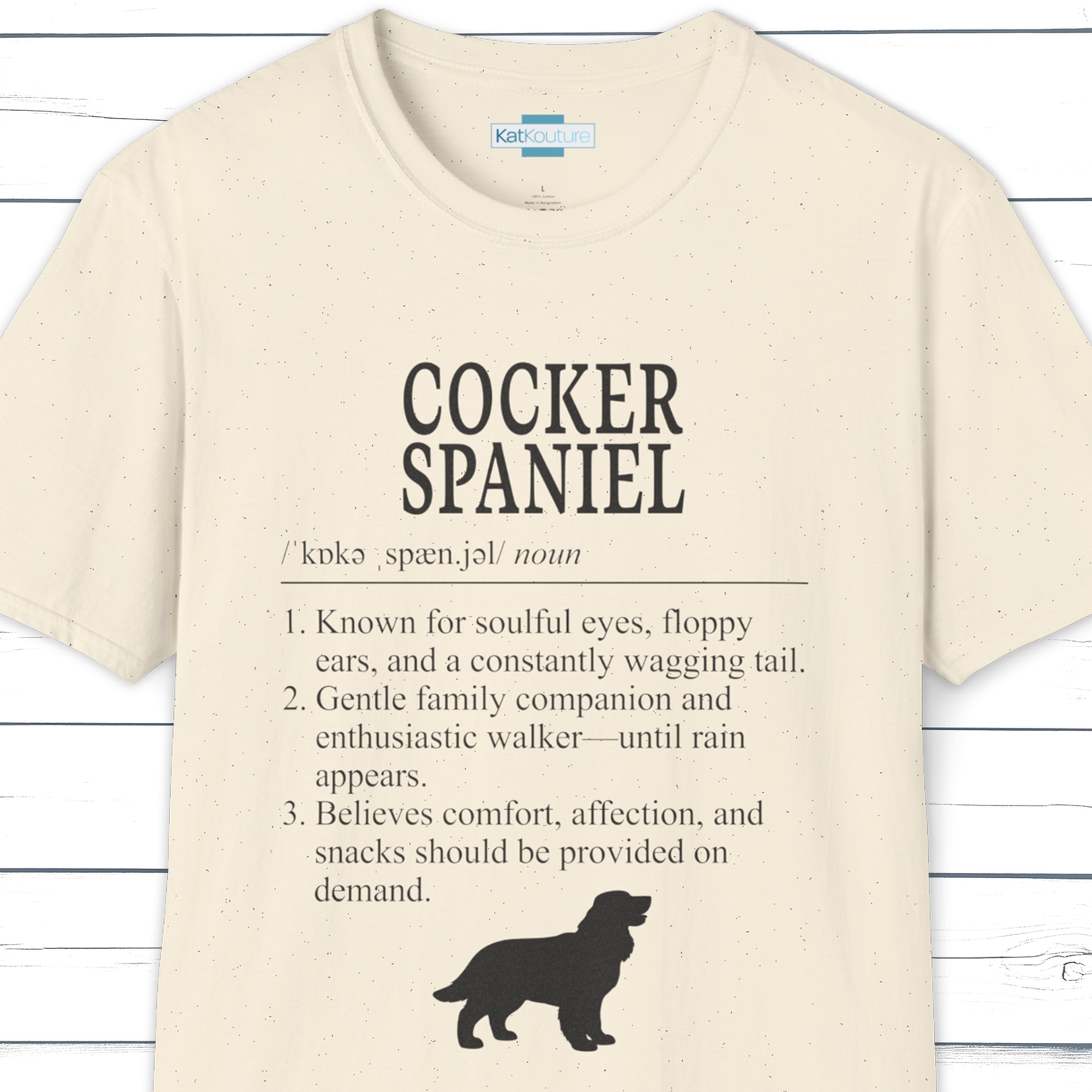 Cocker Spaniel Definition T-Shirt Dictionary Dogs Collection