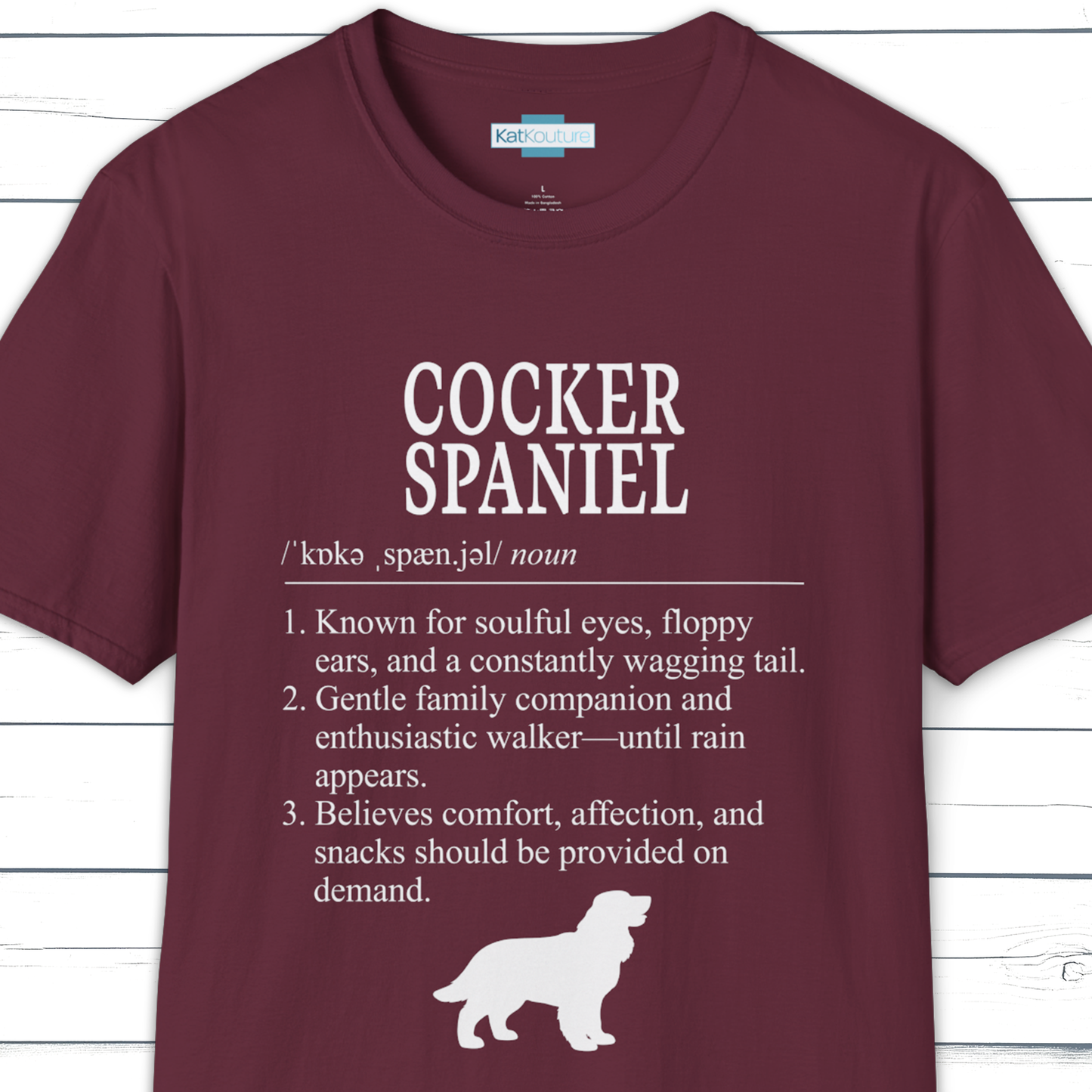 Cocker Spaniel Definition T-Shirt Dictionary Dogs Collection
