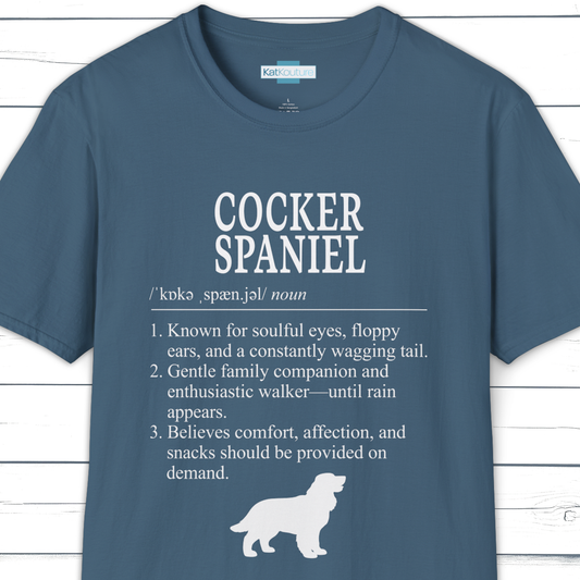 Cocker Spaniel Definition T-Shirt Dictionary Dogs Collection