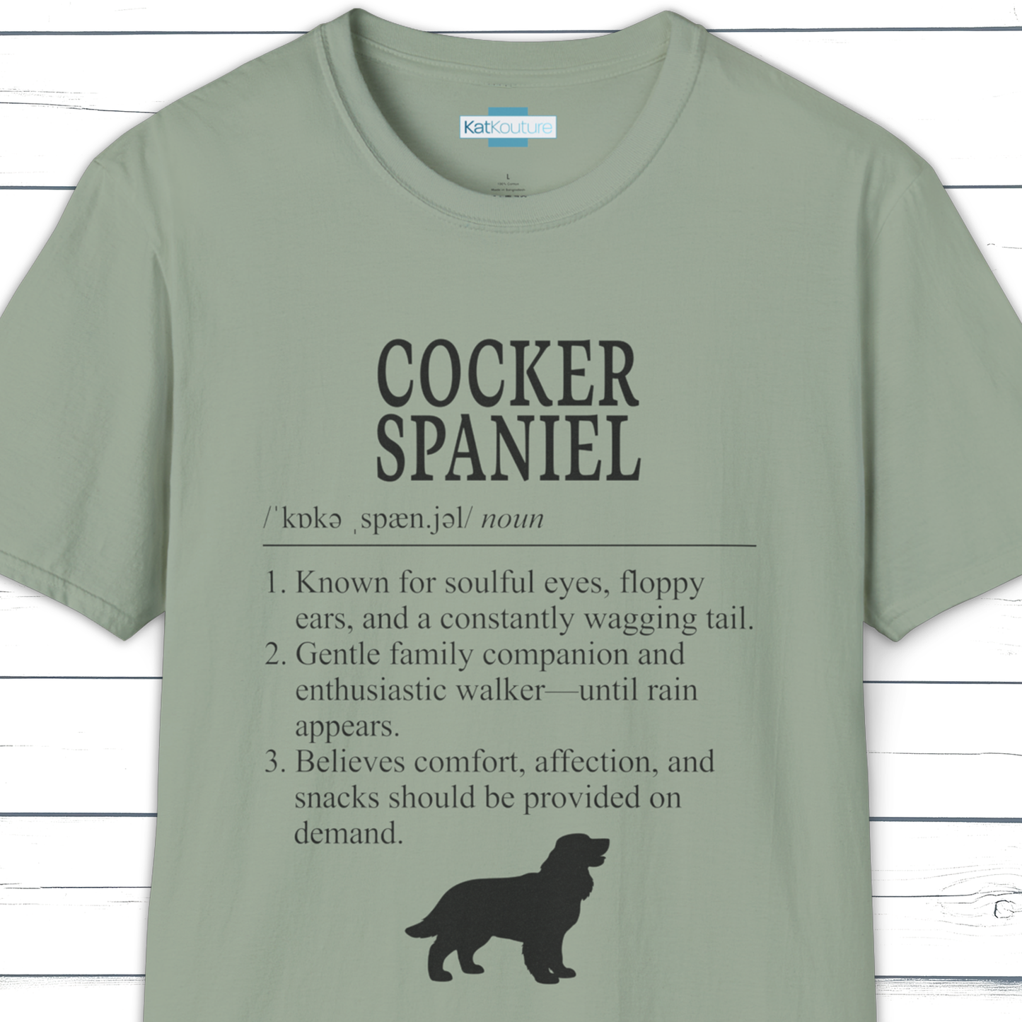 Cocker Spaniel Definition T-Shirt Dictionary Dogs Collection