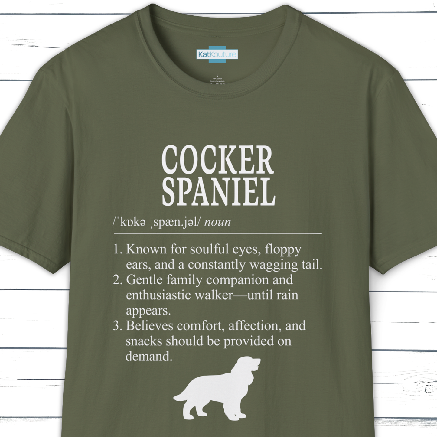Cocker Spaniel Definition T-Shirt Dictionary Dogs Collection