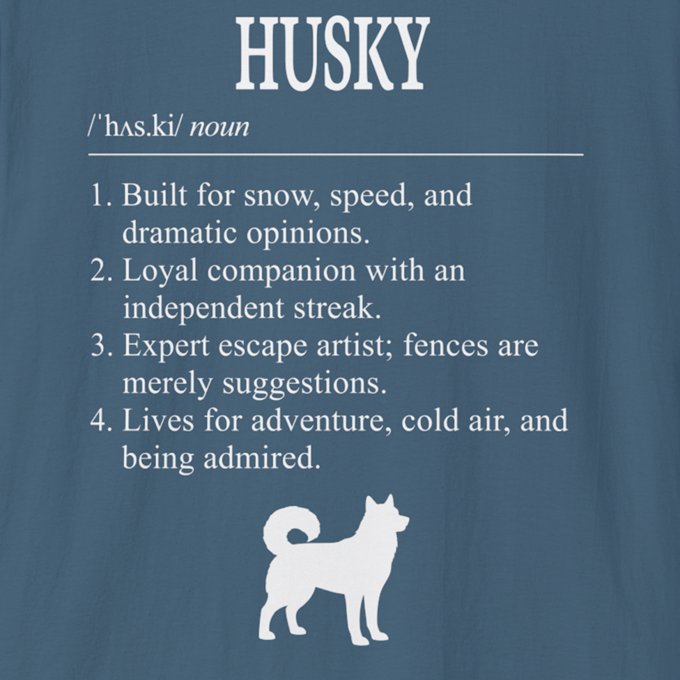 Husky Definition T-Shirt Dictionary Dogs Collection