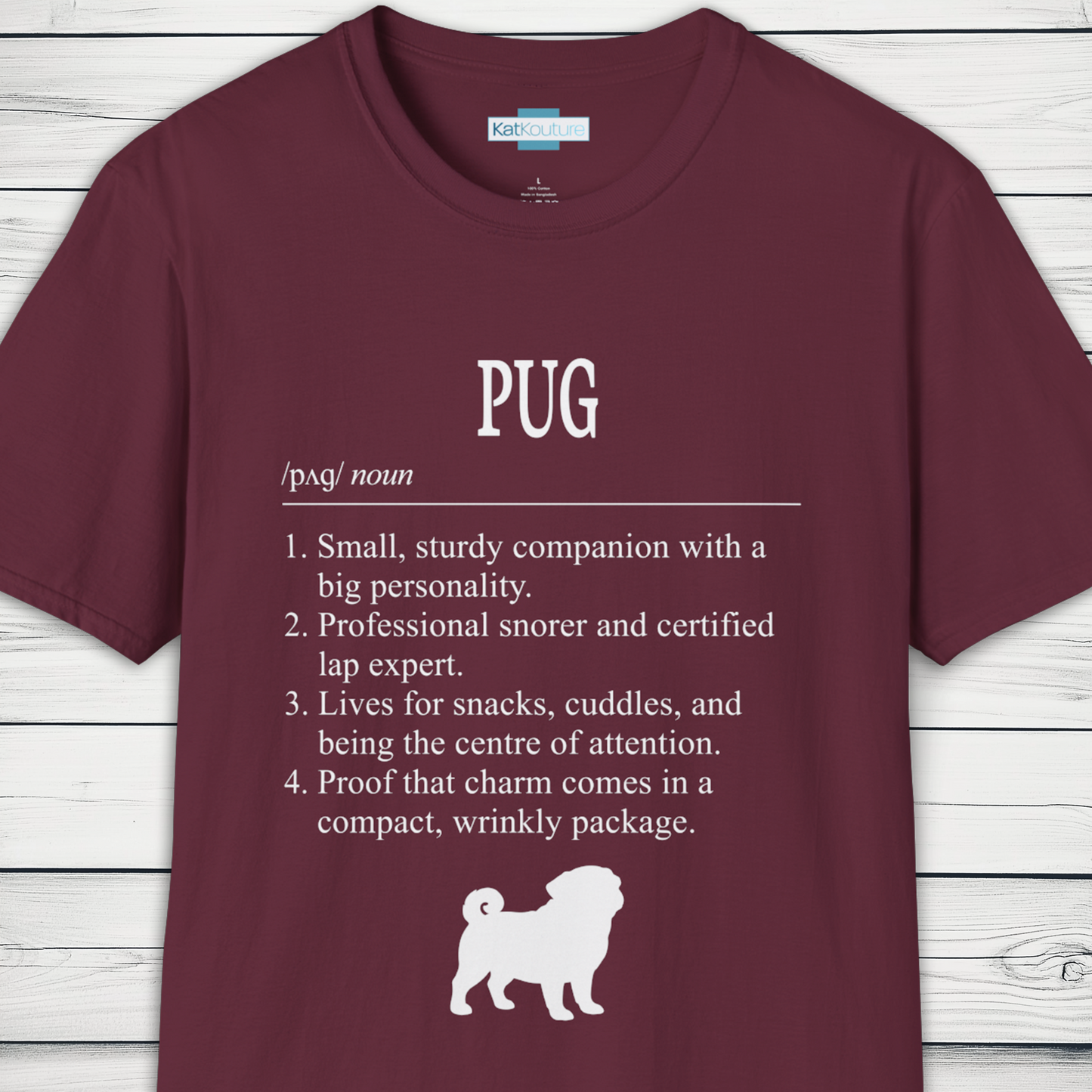 Pug Definition T-Shirt Dictionary Dogs Collection