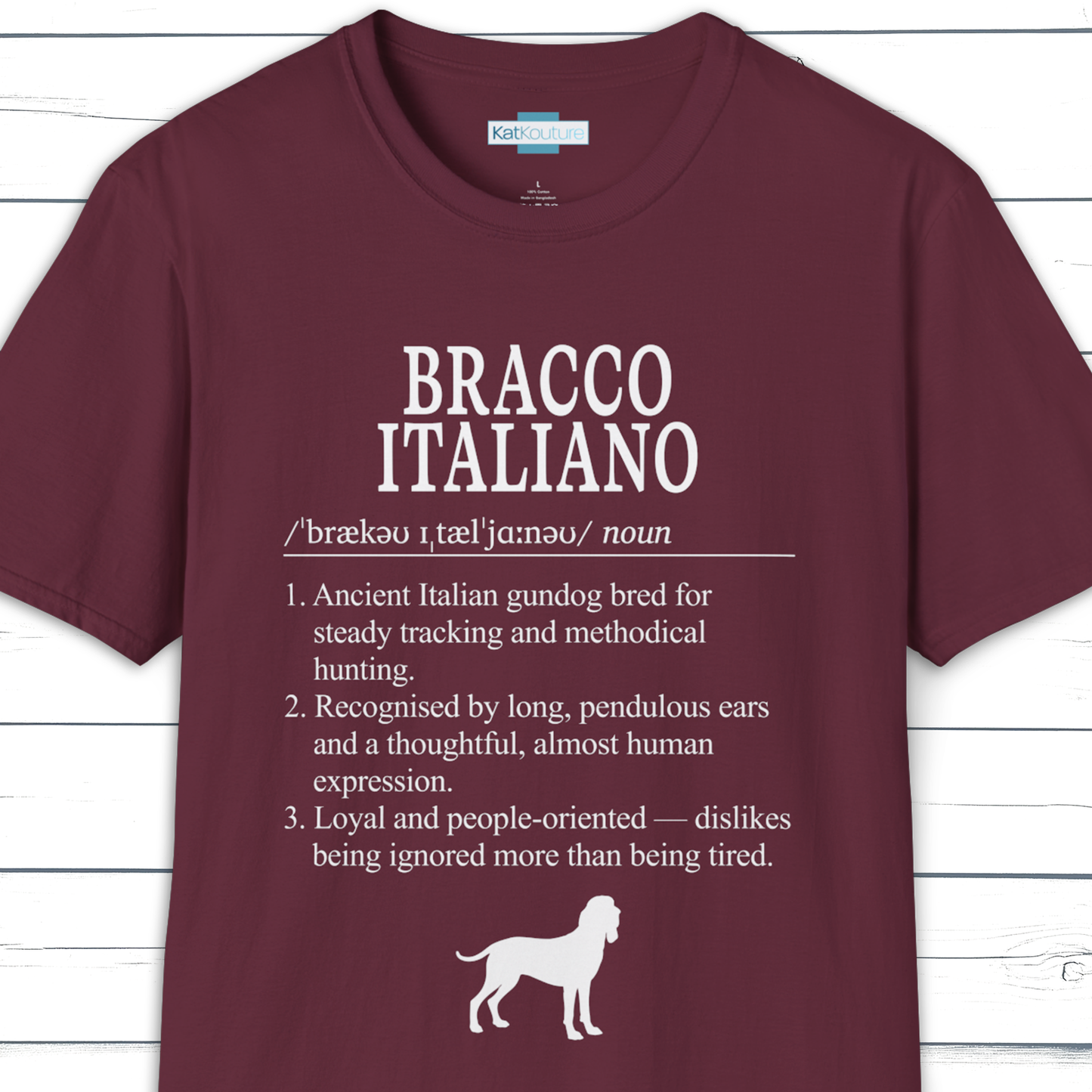 Bracco Italiano Definition T-Shirt Dictionary Dogs Collection
