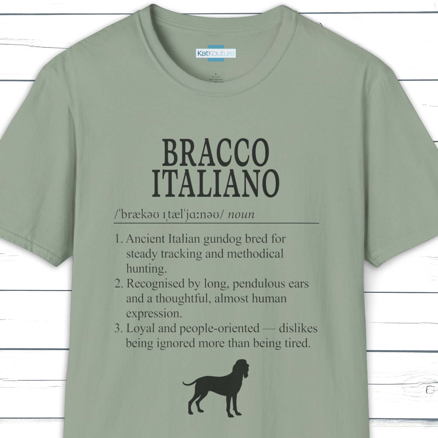 Bracco Italiano Definition T-Shirt Dictionary Dogs Collection
