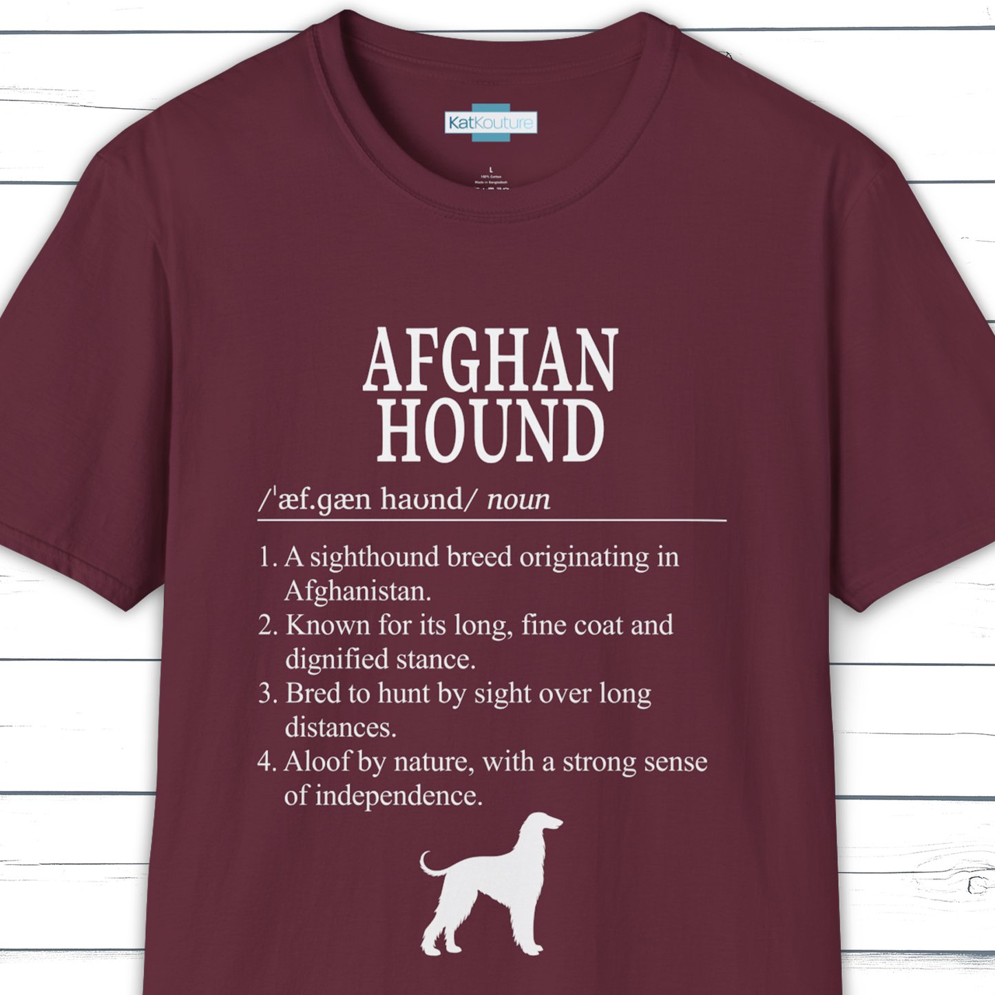 Afghan Hound Definition T-Shirt Dictionary Dogs Collection