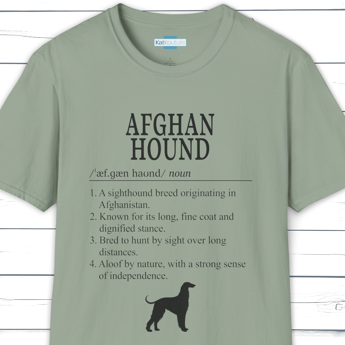Afghan Hound Definition T-Shirt Dictionary Dogs Collection