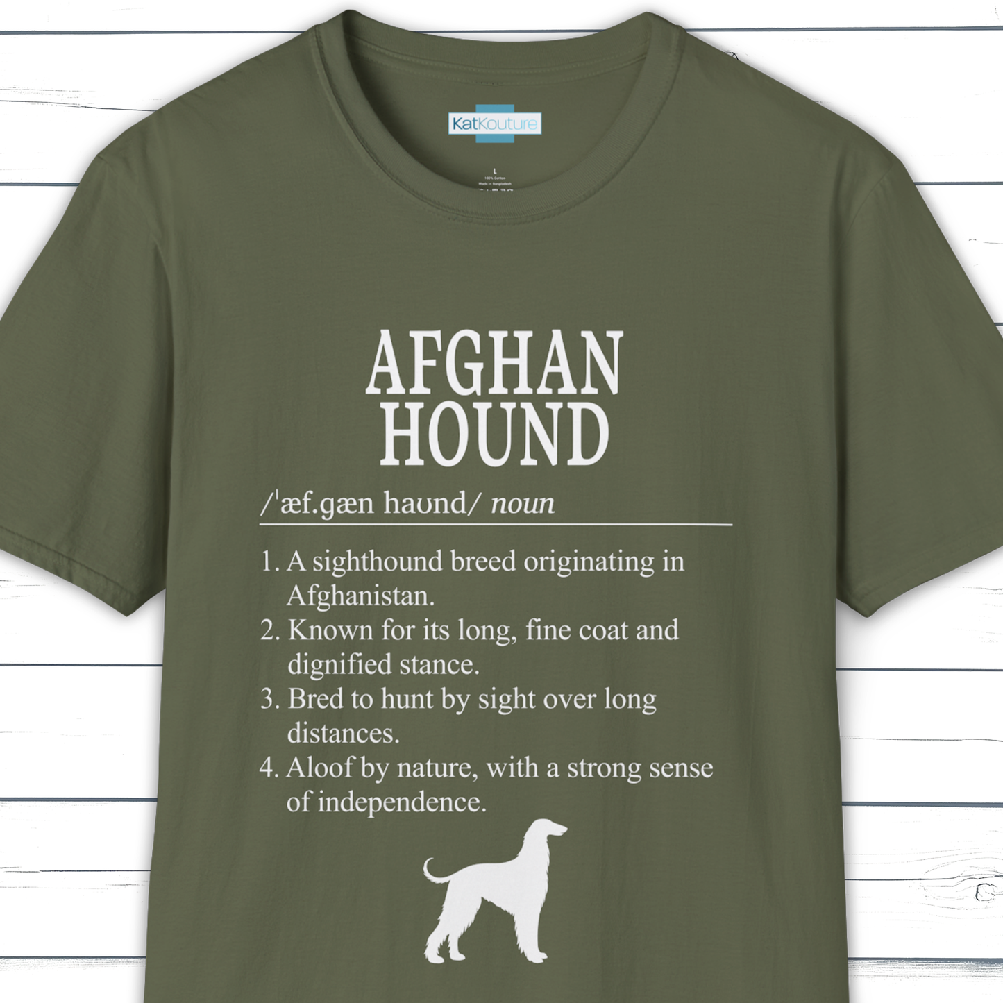 Afghan Hound Definition T-Shirt Dictionary Dogs Collection