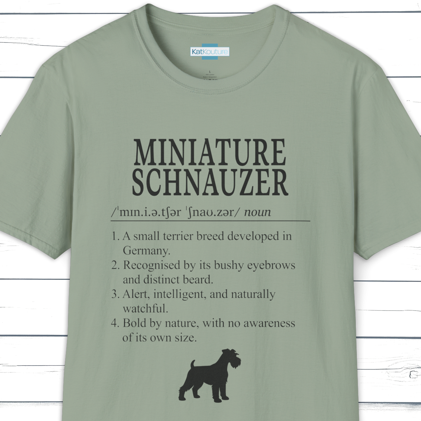 Miniature Schnauzer Definition T-Shirt Dictionary Dogs Collection