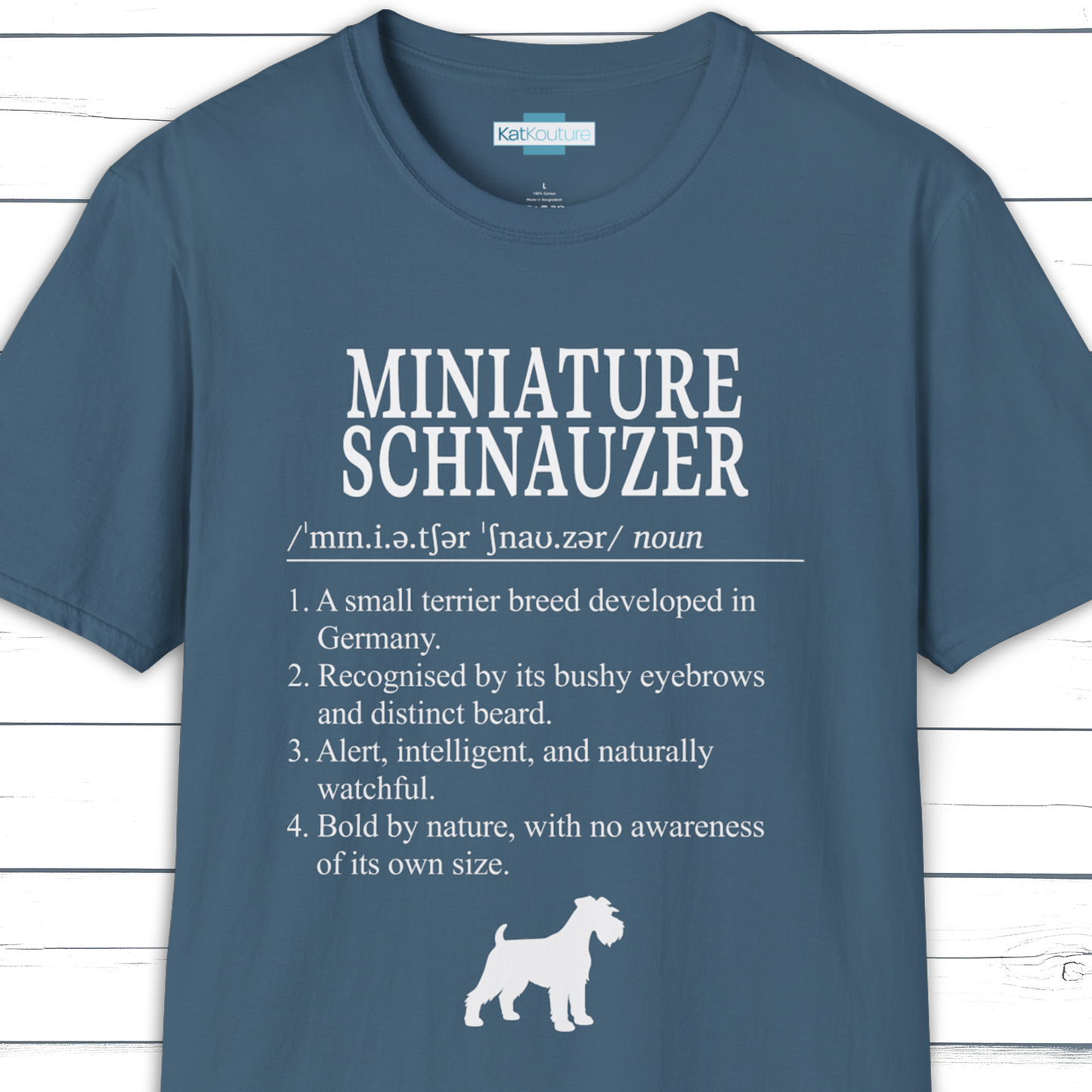 Miniature Schnauzer Definition T-Shirt Dictionary Dogs Collection