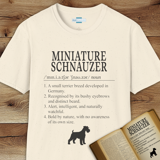 Miniature Schnauzer Definition T-Shirt Dictionary Dogs Collection