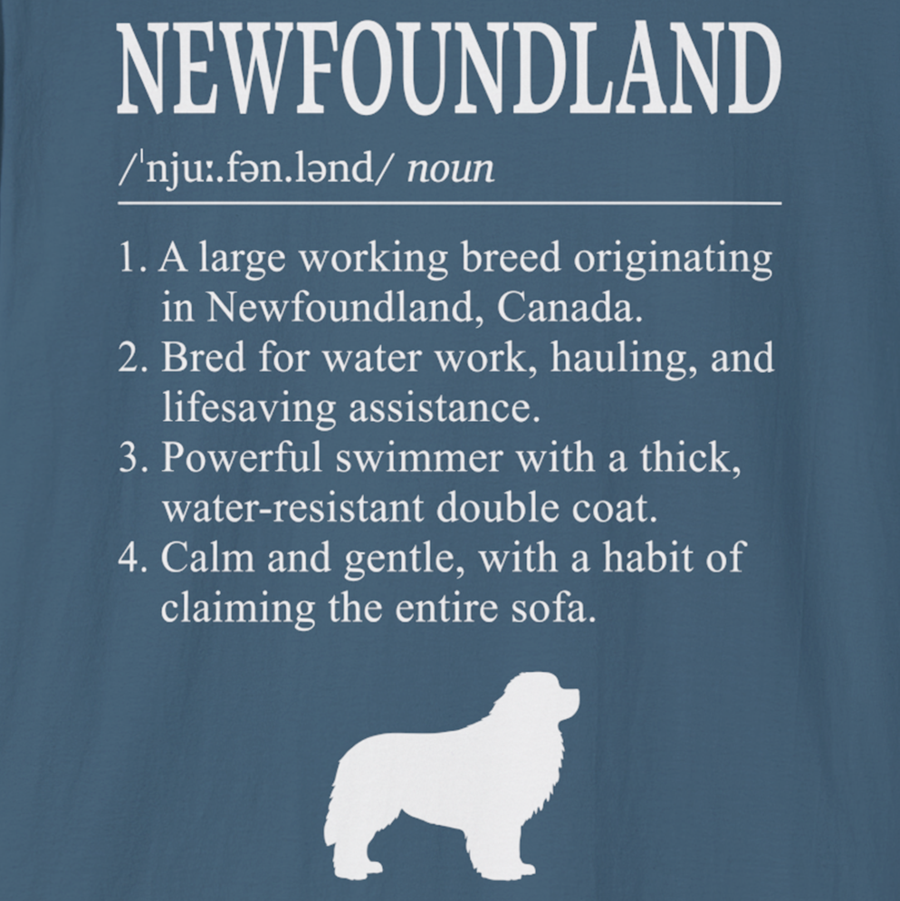 Newfoundland Definition T-Shirt Dictionary Dogs Collection