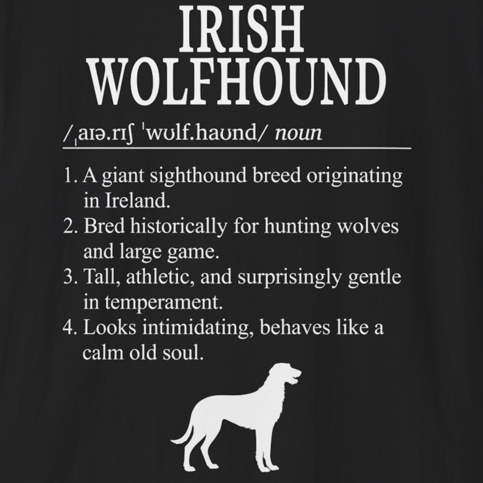 Irish Wolfhound Definition T-Shirt Dictionary Dogs Collection