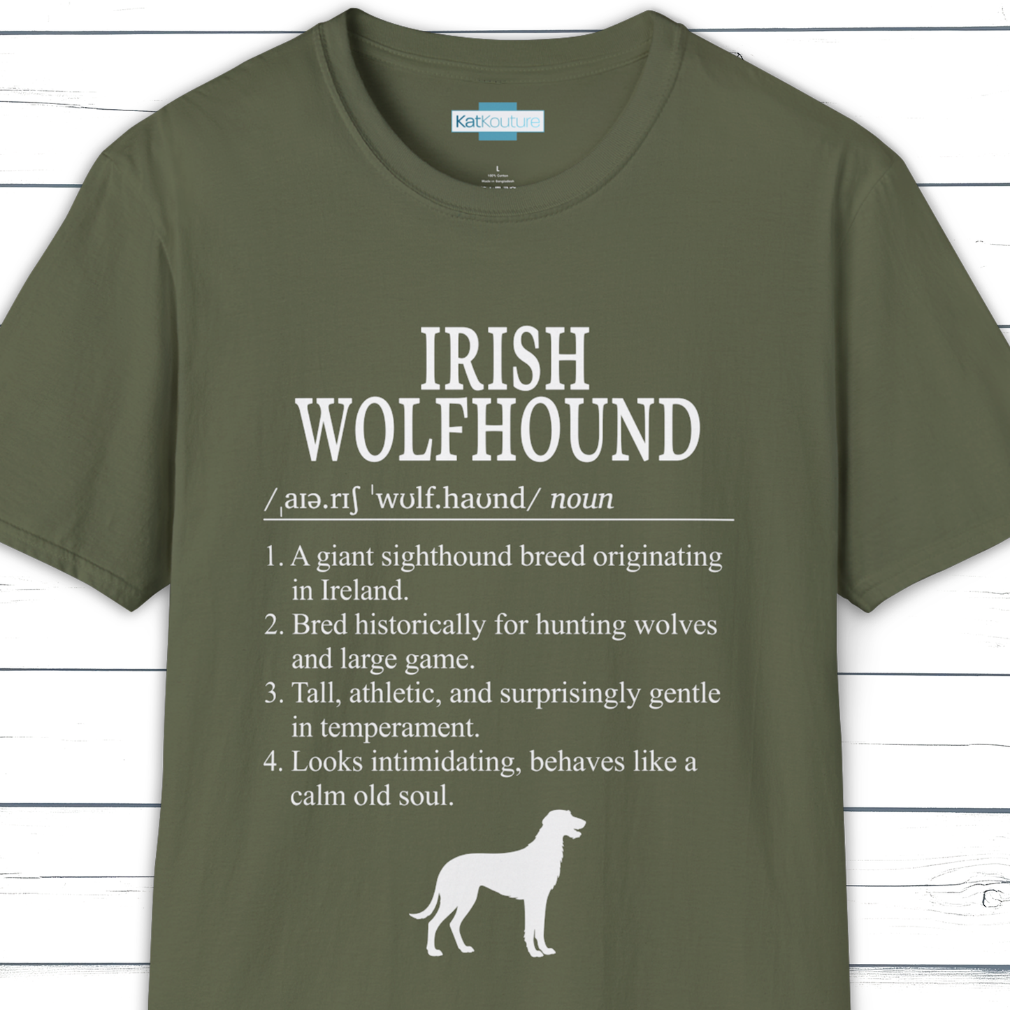 Irish Wolfhound Definition T-Shirt Dictionary Dogs Collection
