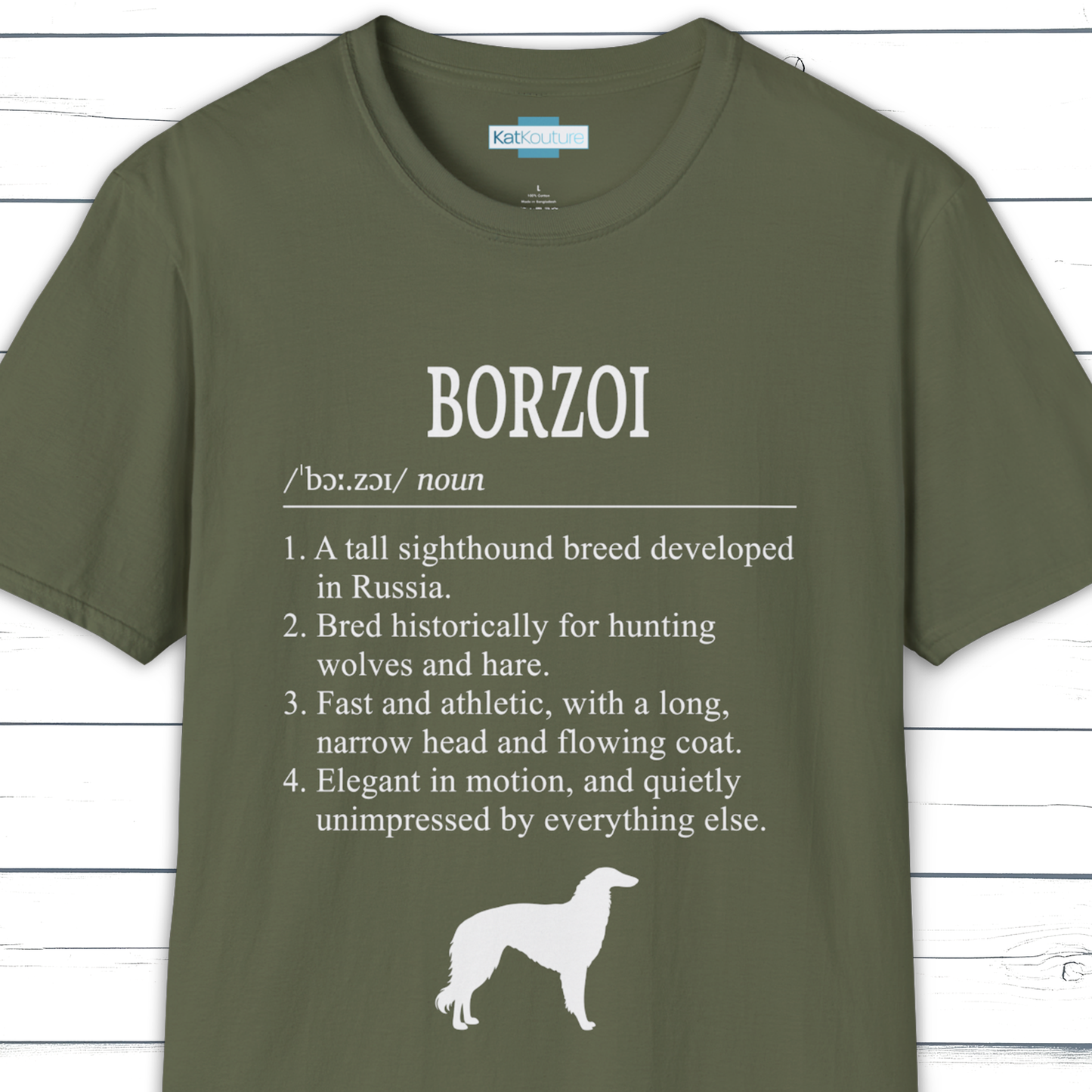 Borzoi Definition T-Shirt Dictionary Dogs Collection