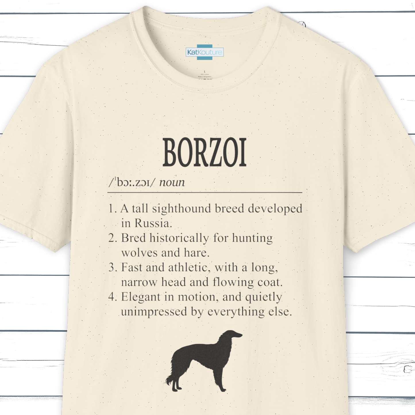 Borzoi Definition T-Shirt Dictionary Dogs Collection