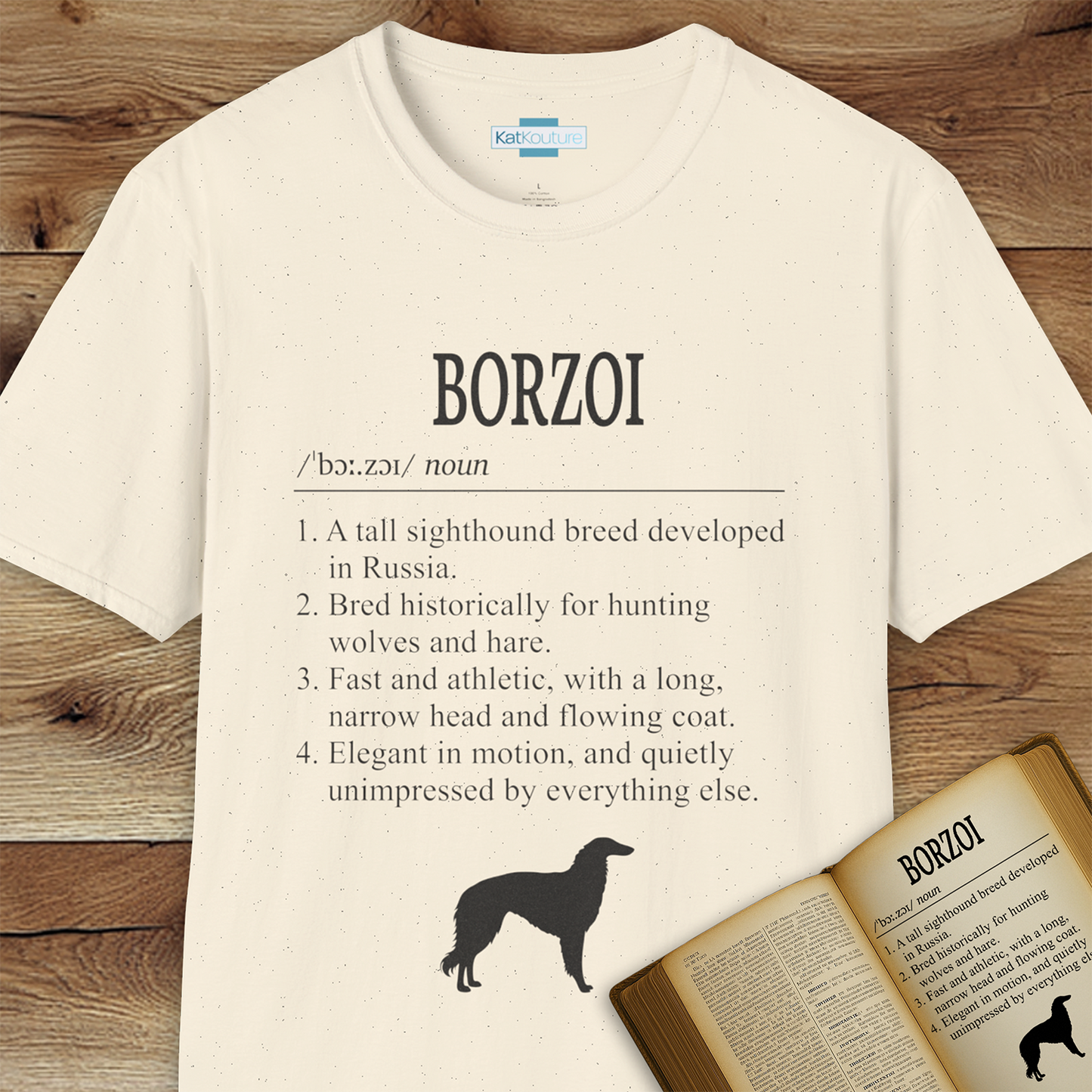 Borzoi Definition T-Shirt Dictionary Dogs Collection