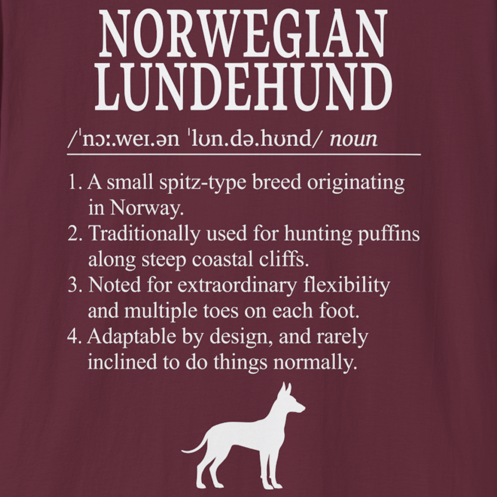 Norwegian Lundehund Definition T-Shirt Dictionary Dogs Collection
