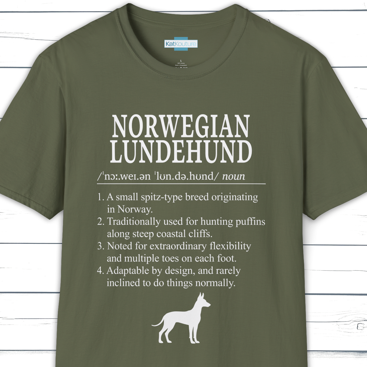 Norwegian Lundehund Definition T-Shirt Dictionary Dogs Collection