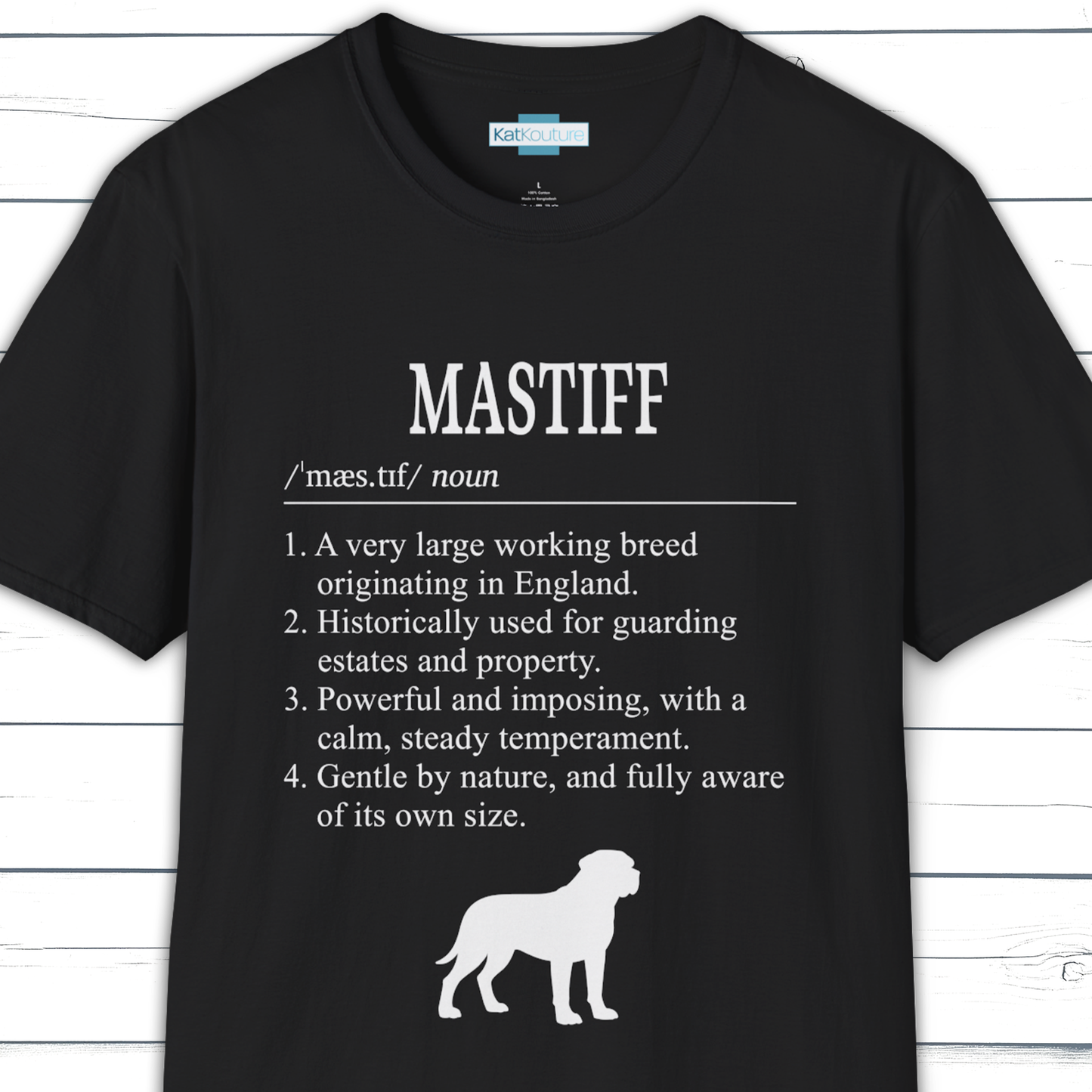 Mastiff Definition T-Shirt Dictionary Dogs Collection