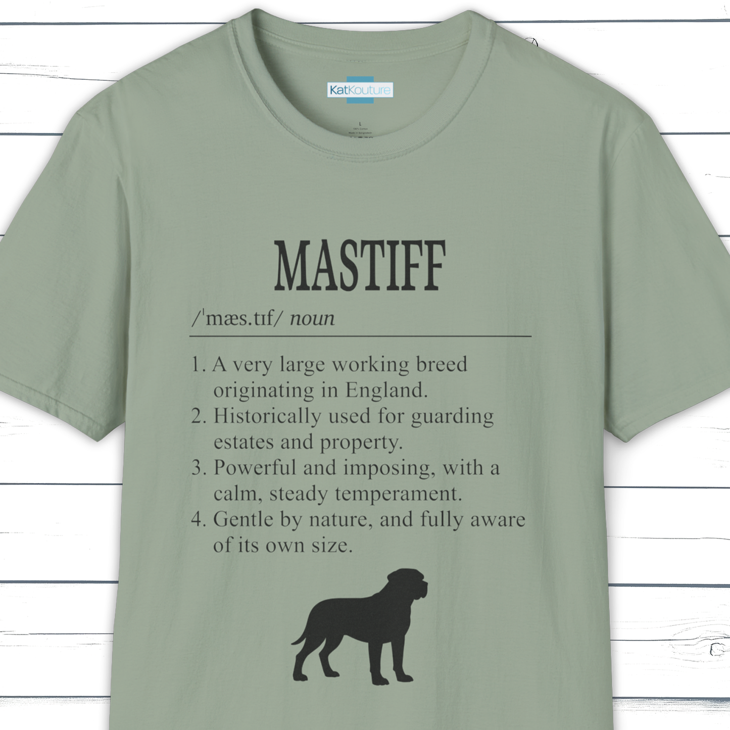 Mastiff Definition T-Shirt Dictionary Dogs Collection