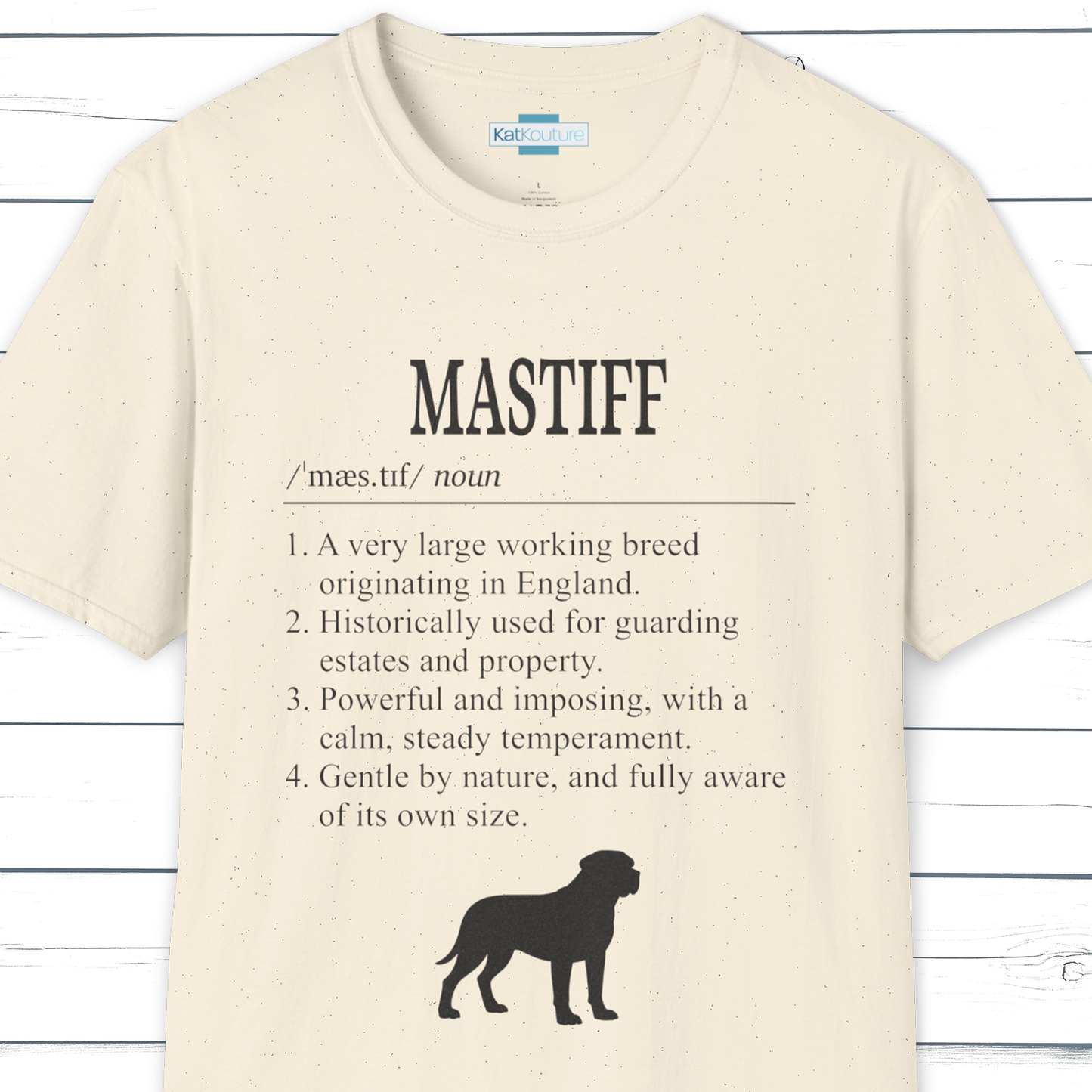Mastiff Definition T-Shirt Dictionary Dogs Collection