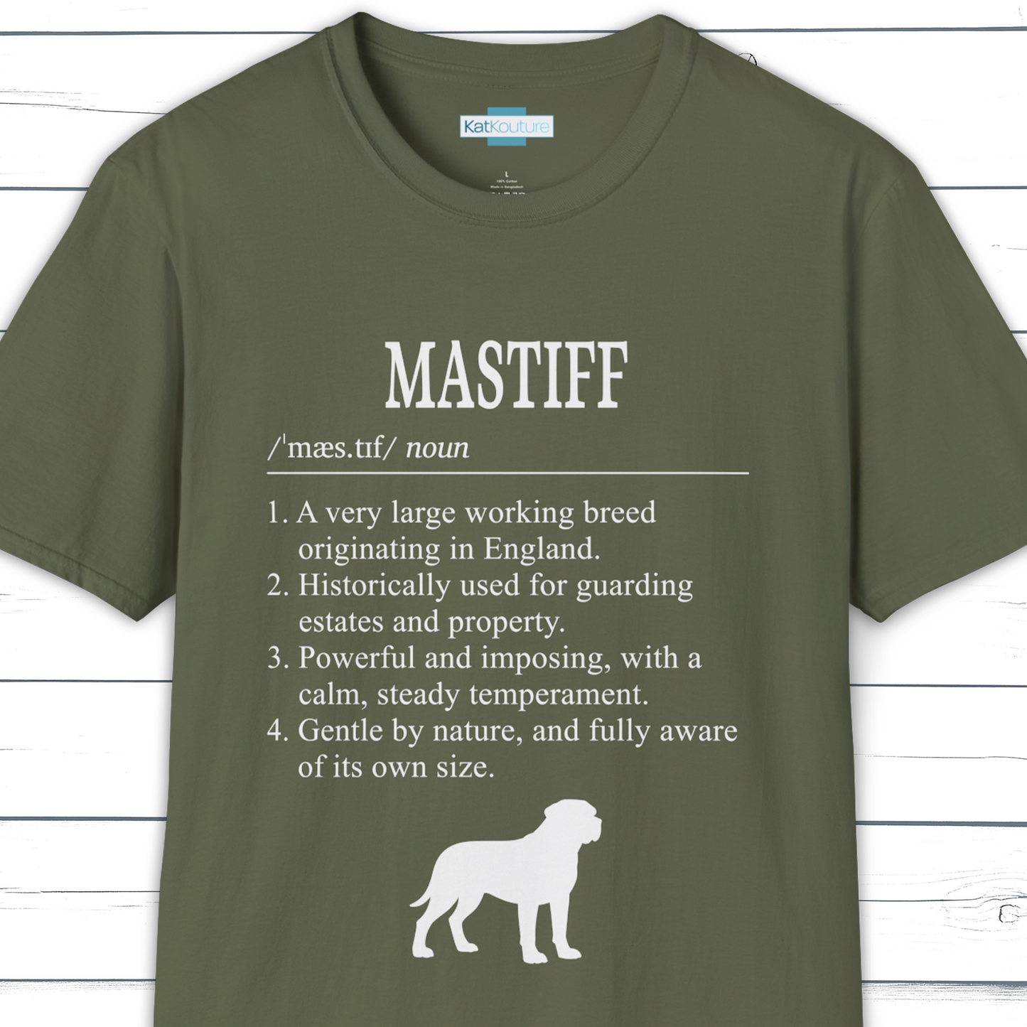 Mastiff Definition T-Shirt Dictionary Dogs Collection