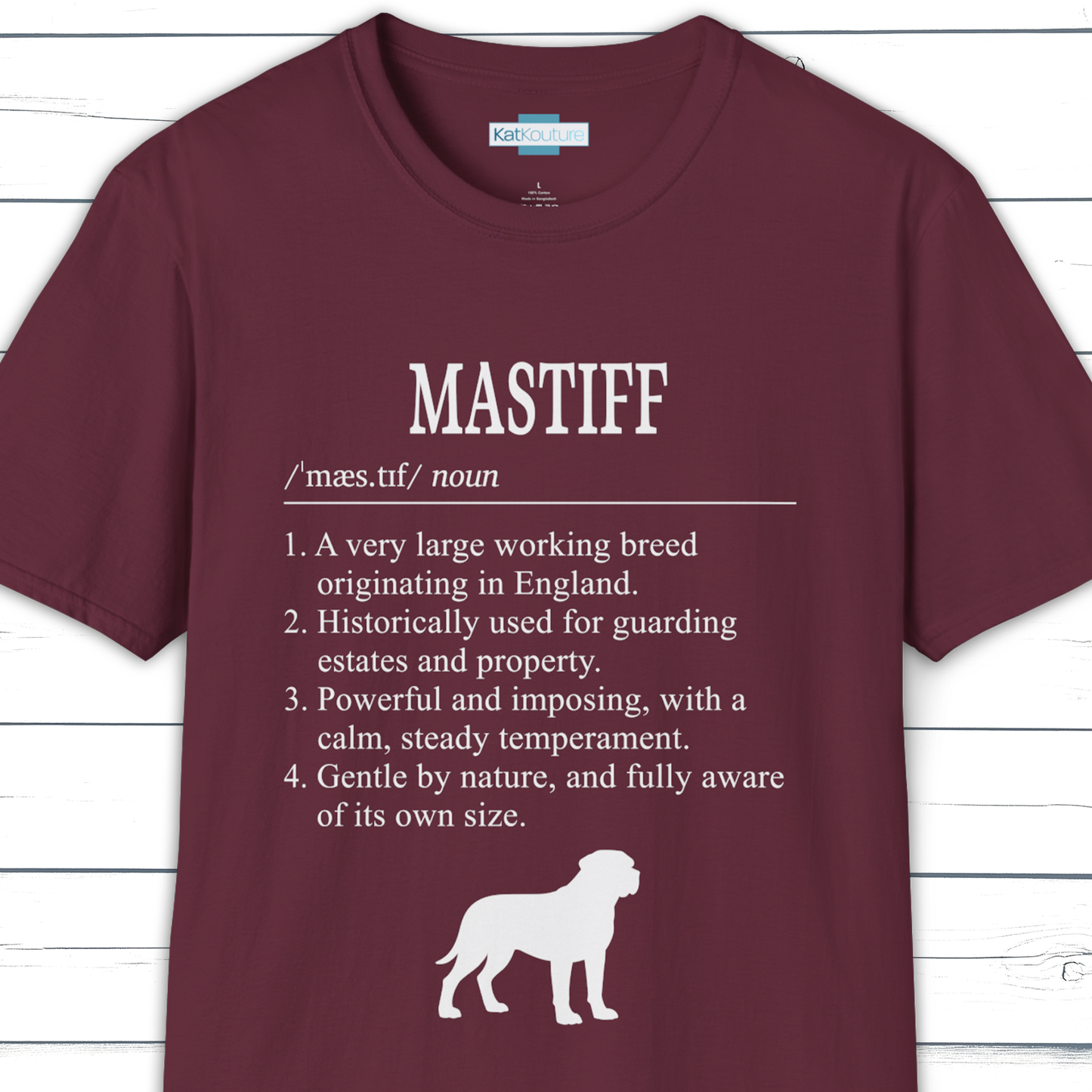 Mastiff Definition T-Shirt Dictionary Dogs Collection