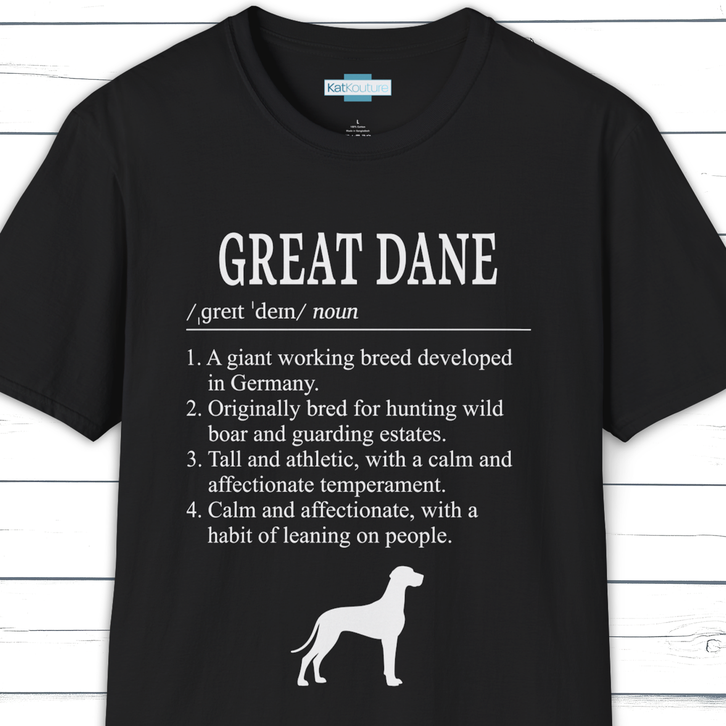 Great Dane Definition T-Shirt Dictionary Dogs Collection