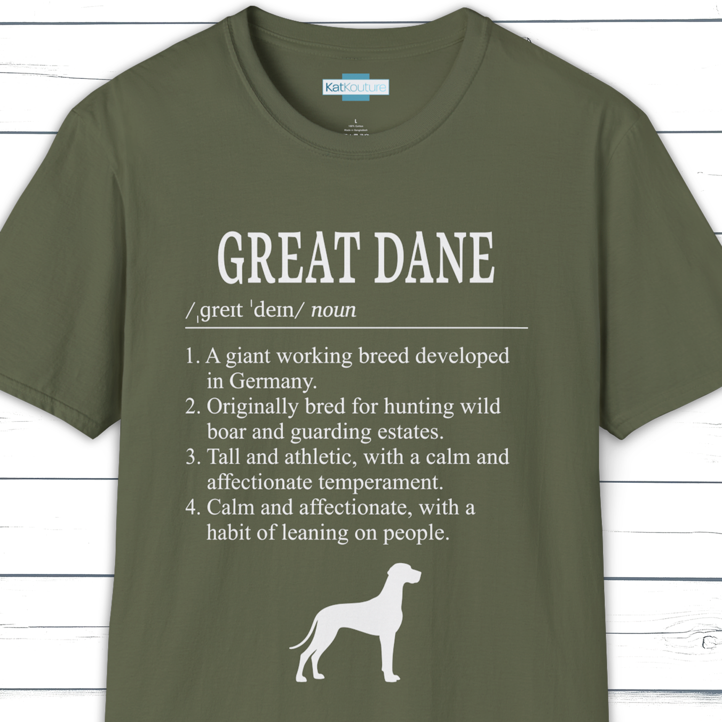 Great Dane Definition T-Shirt Dictionary Dogs Collection