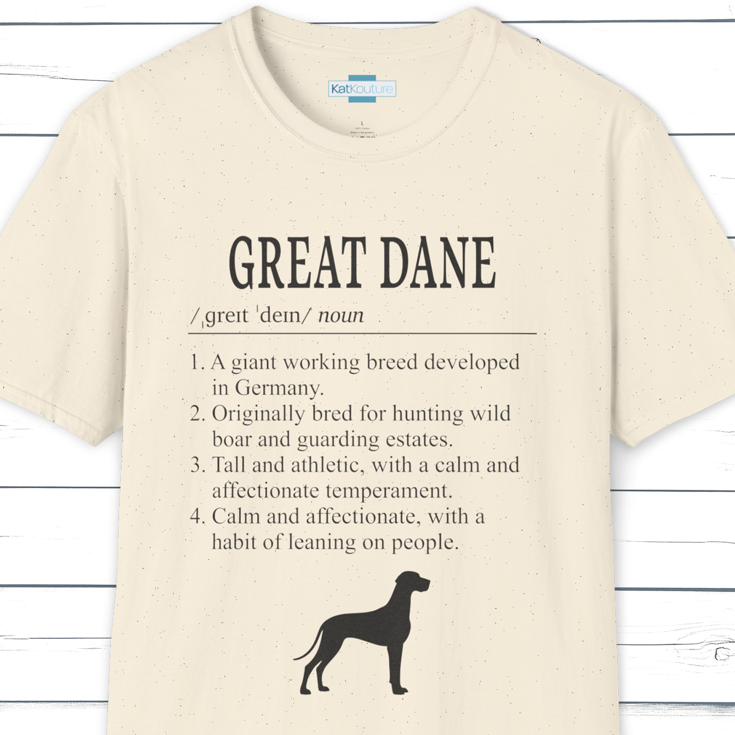 Great Dane Definition T-Shirt Dictionary Dogs Collection