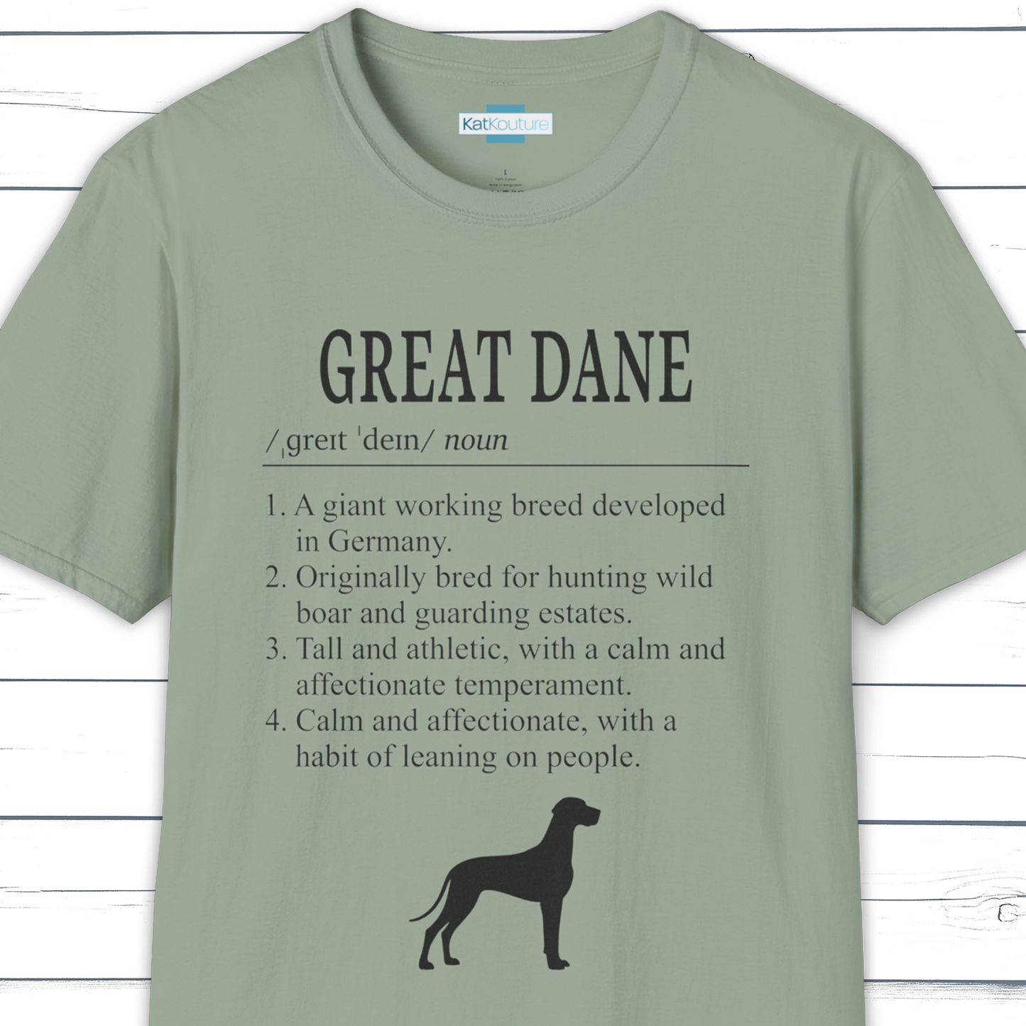 Great Dane Definition T-Shirt Dictionary Dogs Collection