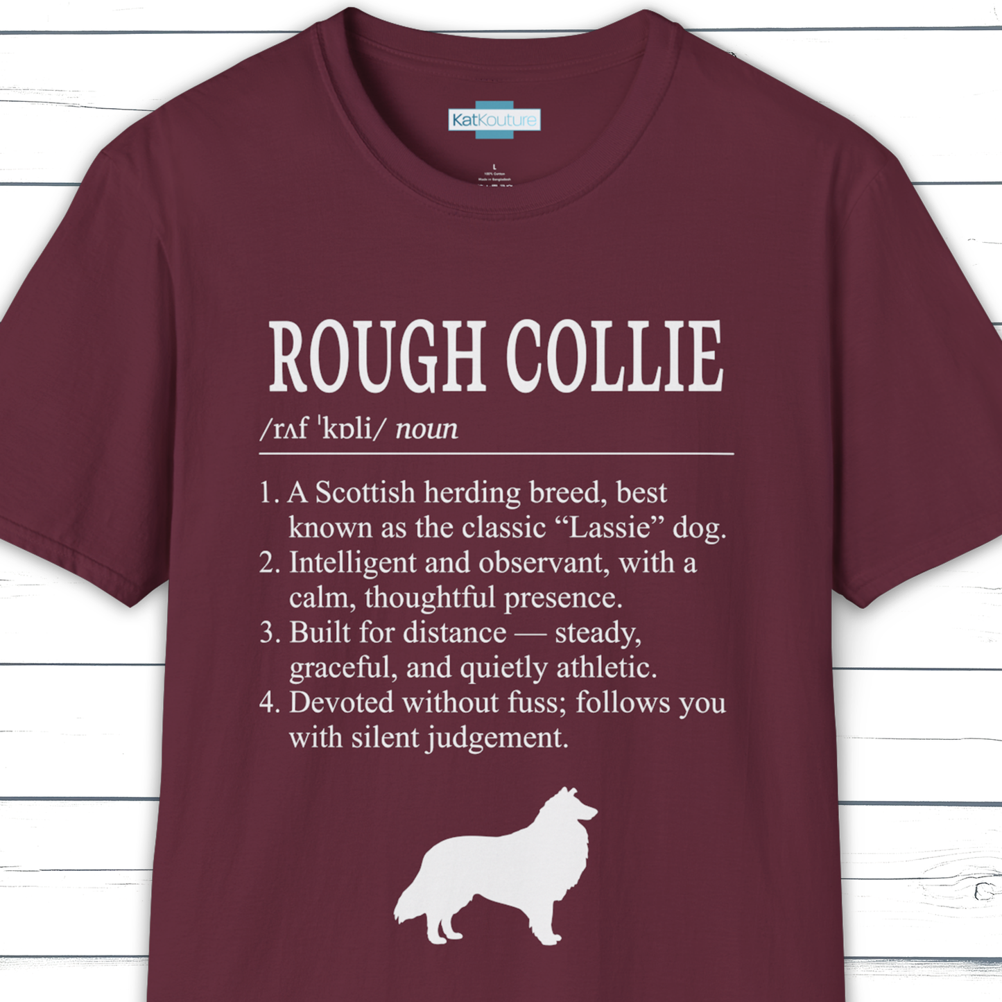 Rough Collie T-Shirt Dictionary Dogs Collection