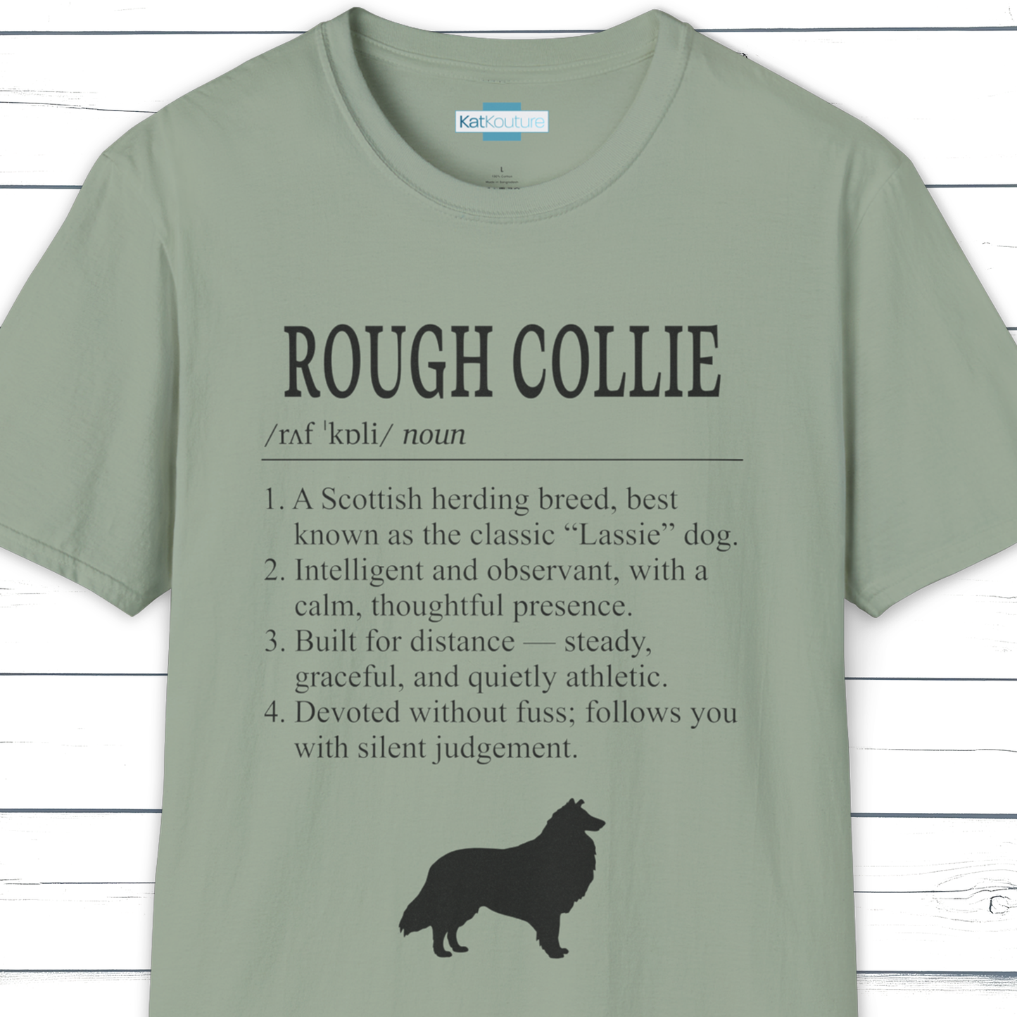 Rough Collie T-Shirt Dictionary Dogs Collection