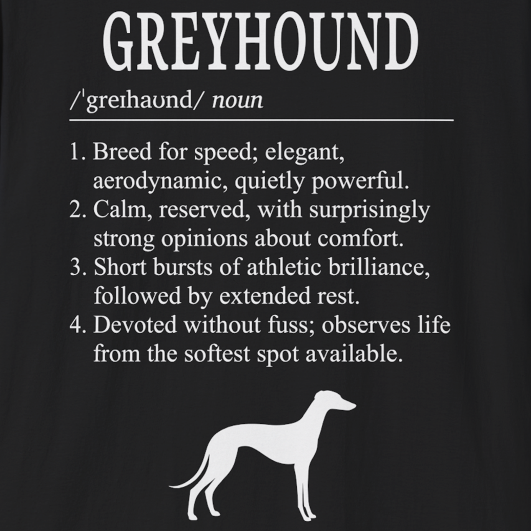 Greyhound T-Shirt Dictionary Dogs Collection