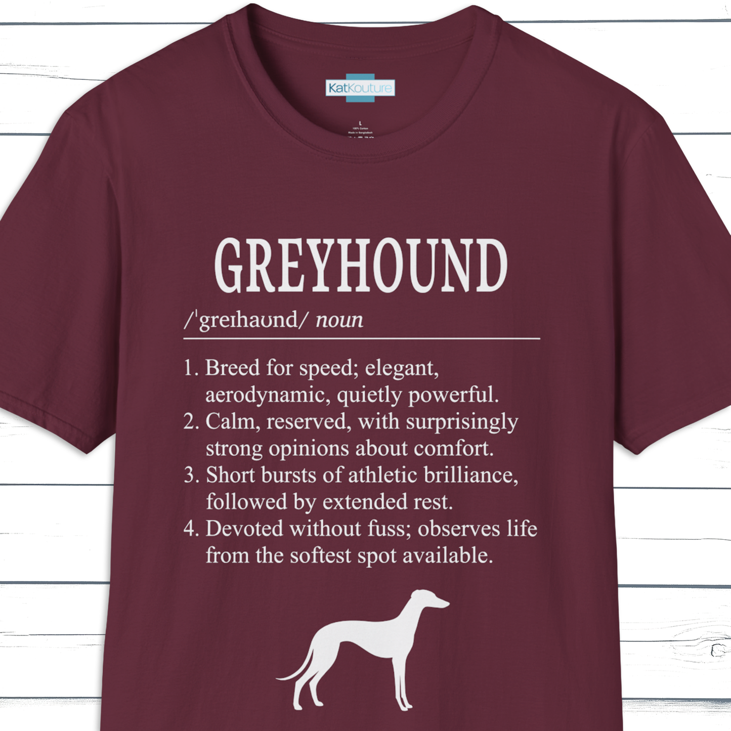 Greyhound T-Shirt Dictionary Dogs Collection