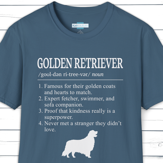 Golden Retriever Definition T-Shirt Dictionary Dogs Collection